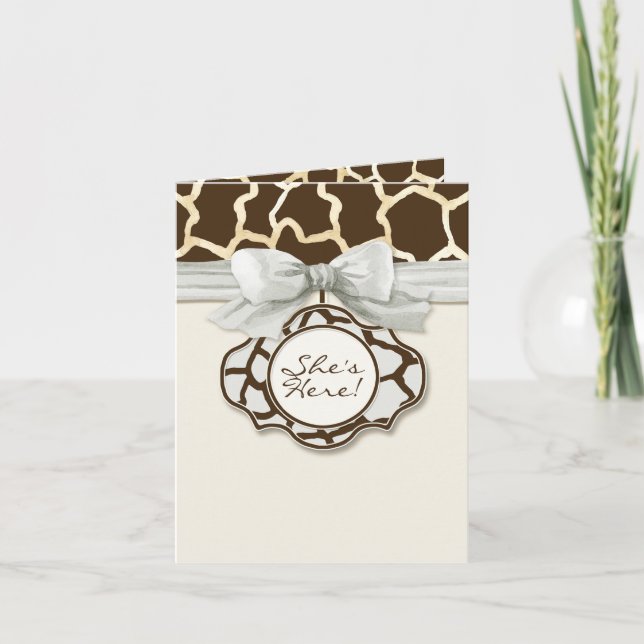 Faire-part Motif de peau de girafe naissance nouveau-né bébé  (Devant)