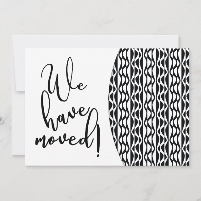 Faire-part Motif de vague rétro noir et blanc "Nous avons bou (Devant)