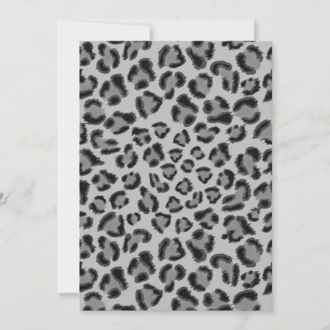 Faire-part Motif léopard noir et gris, motif guépard (Devant)