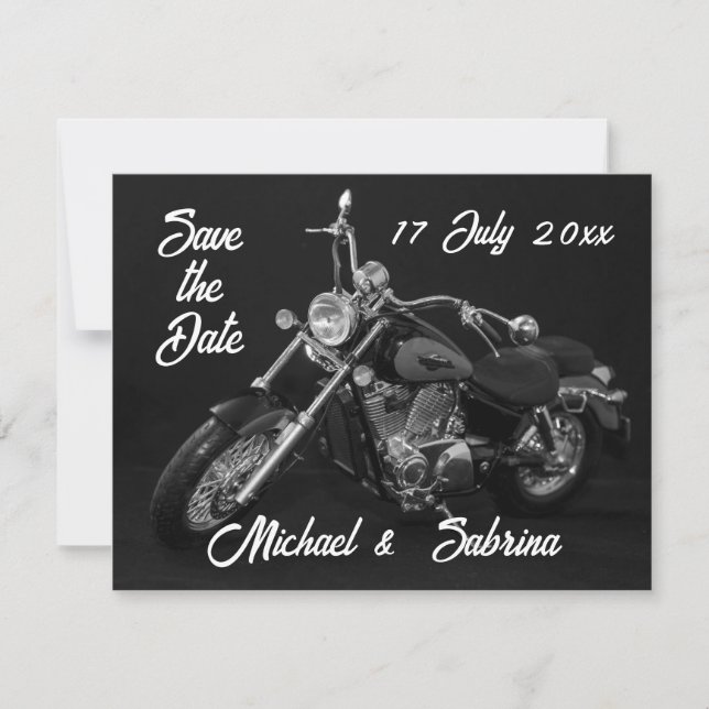 Faire-part Moto personnalisé Enregistrer la date (Devant)