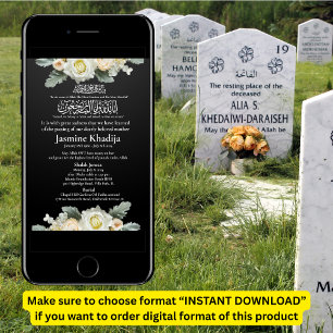 Faire-part musulmane de la mort Femme Janaza Prièr
