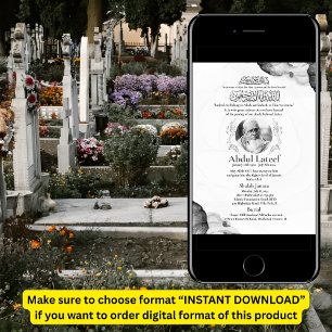 Faire-part musulmane de la mort Homme Janaza Prièr