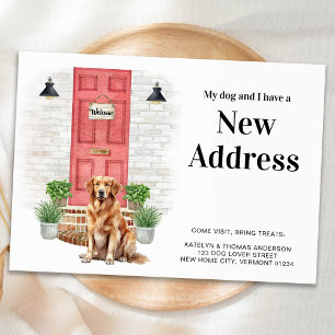 Faire-part My Dog and I New Address Golden Retriever Moving