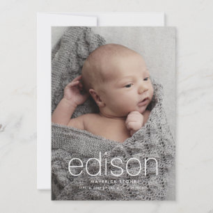 Faire-part Naissance de bébé en 3 photos moderne