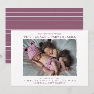 Faire-part Naissance de jumeaux en photo
