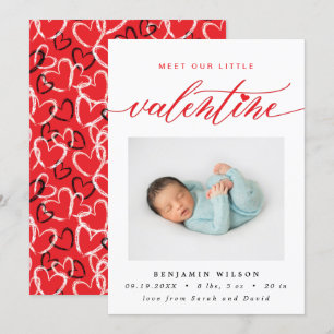 Faire-part Naissance de la Saint-Valentin en photo