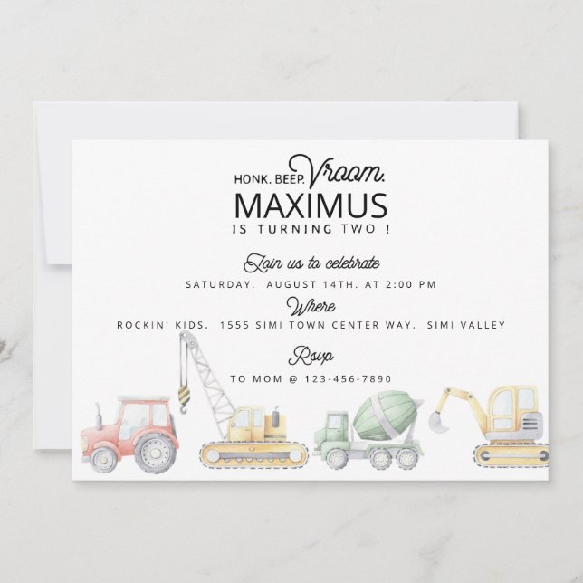 FAIRE-PART NAISSANCE DU TRANSPORT, ANNIVERSAIRE DE LA VOITURE (Devant)