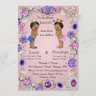 Faire-part naissance jumeaux faire-part, rose, coloré