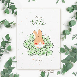 Faire-part naissance lapin fleur
