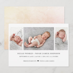 Faire-part Naissance Moderne 3 Photos