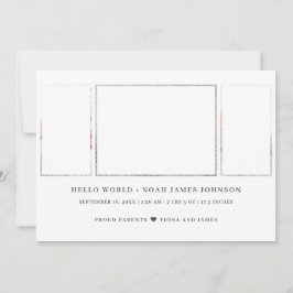 Faire-part Naissance moderne de 3 photos