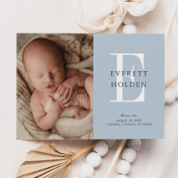 Naissance moderne initiale bleue bébé trois photos