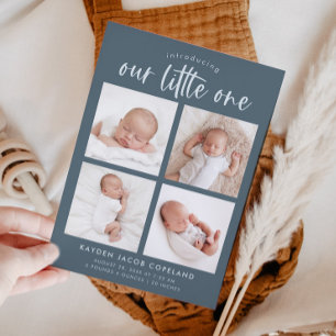 Faire-part Naissance Multi Photo Little One Slate Blue