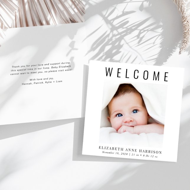 Faire-part Naissance photo moderne minimale (Créateur téléchargé)