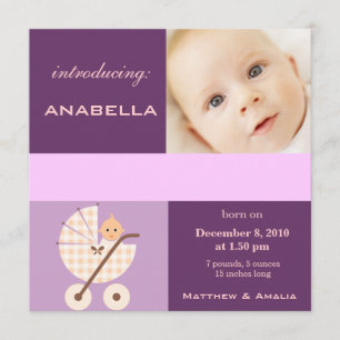 Faire-part Née récemment fille bébé