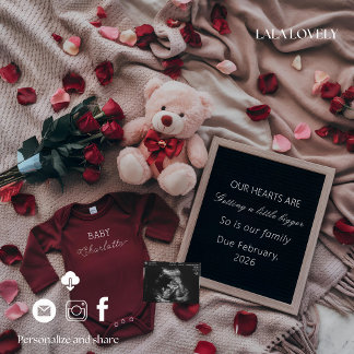 Faire-part Neutral love themed  Pregnancy Announcement Card