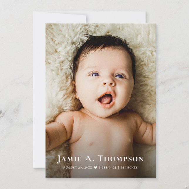 Faire-part New Baby Photos Thank you Heart Modern Birth (Devant)