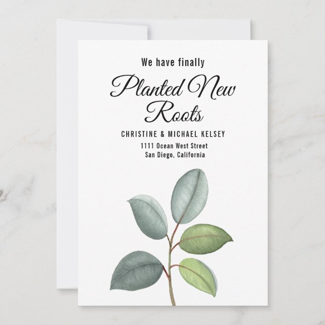 Faire-part New Roots Planted New Home Moving Flat  (Devant)