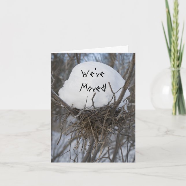 Faire-part Nid d'oiseaux d'hiver Changement d'adresse (Devant)