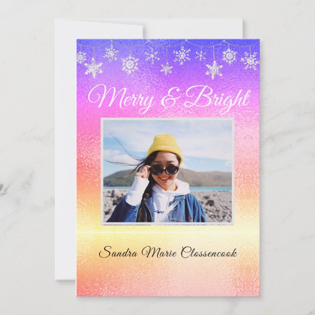 Faire-part Noel d'arc-en-ciel simple et moderne (Devant)