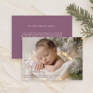 Faire-part Noël Meilleure calligraphie Cadeau Pink Baby Photo
