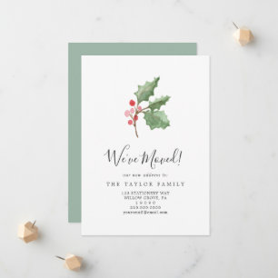 Faire-part Noël Verdure & Berry Nous avons déménagé