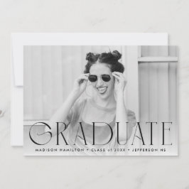 Faire-part Noir | Diplôme Photo Simple Moderne