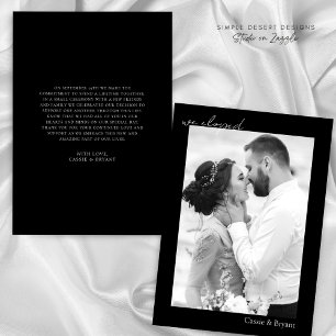 Faire-part Noir et blanc Nous avons Elopé Élégant Mariage mod