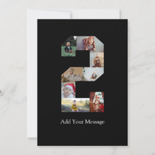 Faire-part Noir et blanc Numéro 2 Photo Collage