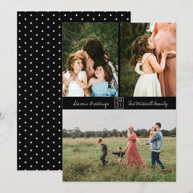 Faire-part Noir photo minimum 3 (Devant / Derrière)