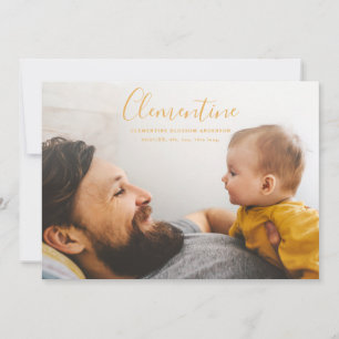 Faire-part Nom de script moderne photo poka point naissance