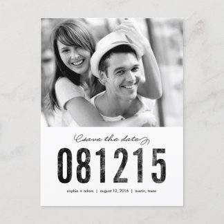 Faire-part NOMBRES Enregistrer La Date Carte Postale
