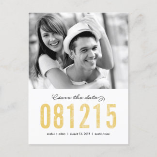 Faire-part NOMBRES Enregistrer La Date Carte Postale