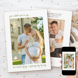 Faire-part Note décontractée pour dire 2 Grossesse verticale 