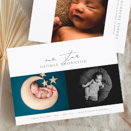 Faire-part notre étoile photo collage naissance