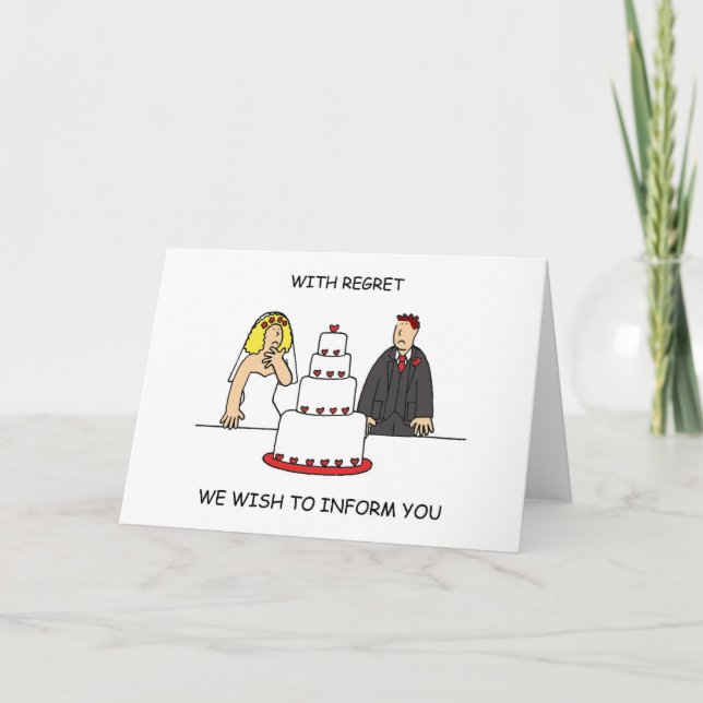 Faire-part Notre mariage est annulé, Couple humoristique. (Devant)