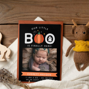 Faire-part Notre Petit Boo Enfin Ici Halloween Baby