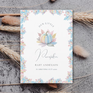 Faire-part Notre petit citrouille arrive bébé automne