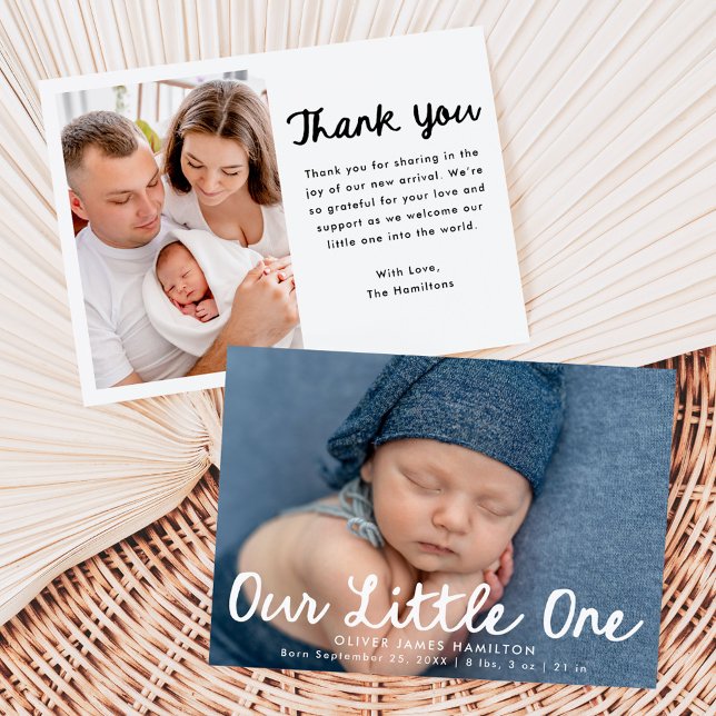 Faire-part Notre petite photo manuscrite de script de la nais (Créateur téléchargé)