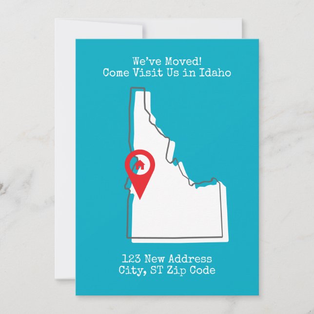 Faire-part Nous avons bougé ! Venez nous rendre visite à Idah (Devant)