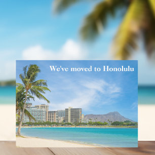 Faire-part Nous avons déménagé à Honolulu Beach Photo Déménag