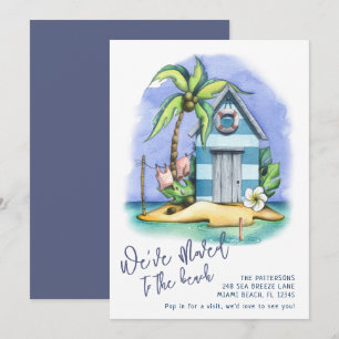 Faire-part Nous avons déménagé à la plage Tropical Aquarelle