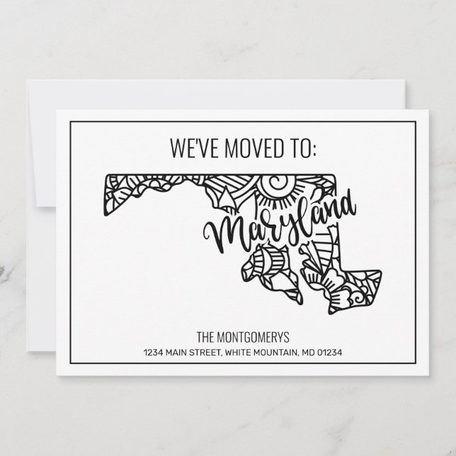 Faire-part Nous avons déménagé à Maryland State Floral Mandal (Devant)