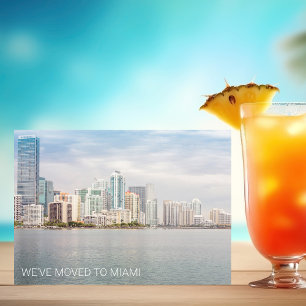 Faire-part Nous avons déménagé à Miami Floride Plage Photo Dé