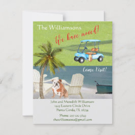 Faire-part Nous avons déménagé anglais Bulldog Ocean Beach Mo