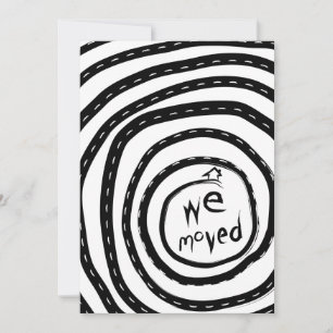 Faire-part nous avons déménagé annonce (route en spirale)