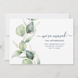 Faire-part Nous avons déménagé Aquarelle Eucalyptus Déménagem