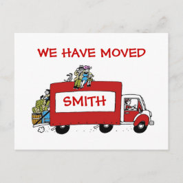 Faire-part Nous avons déménagé carte postale avec camion de d