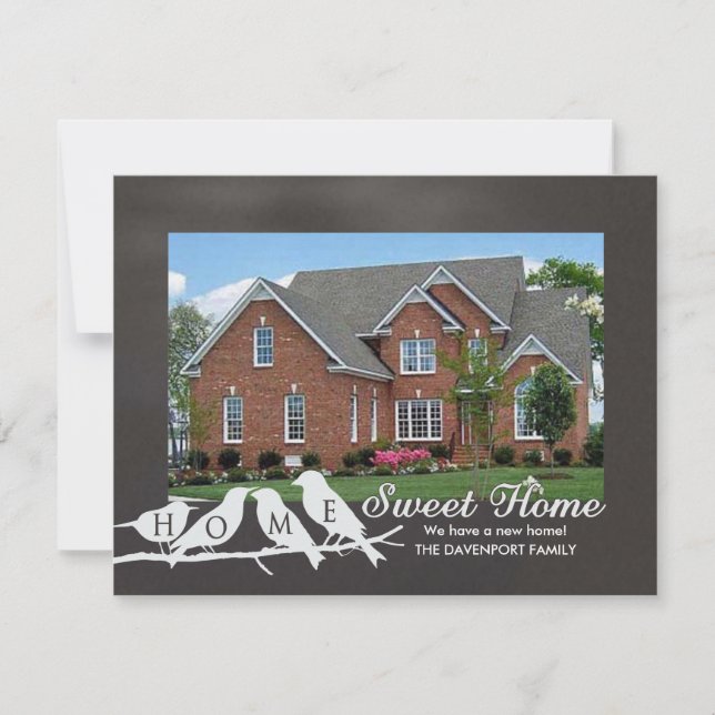 Faire-part Nous avons déménagé - Chalkboard Home Sweet Home O (Devant)