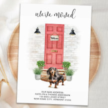 Nous avons déménagé Dachshund Red Door Dog Moving